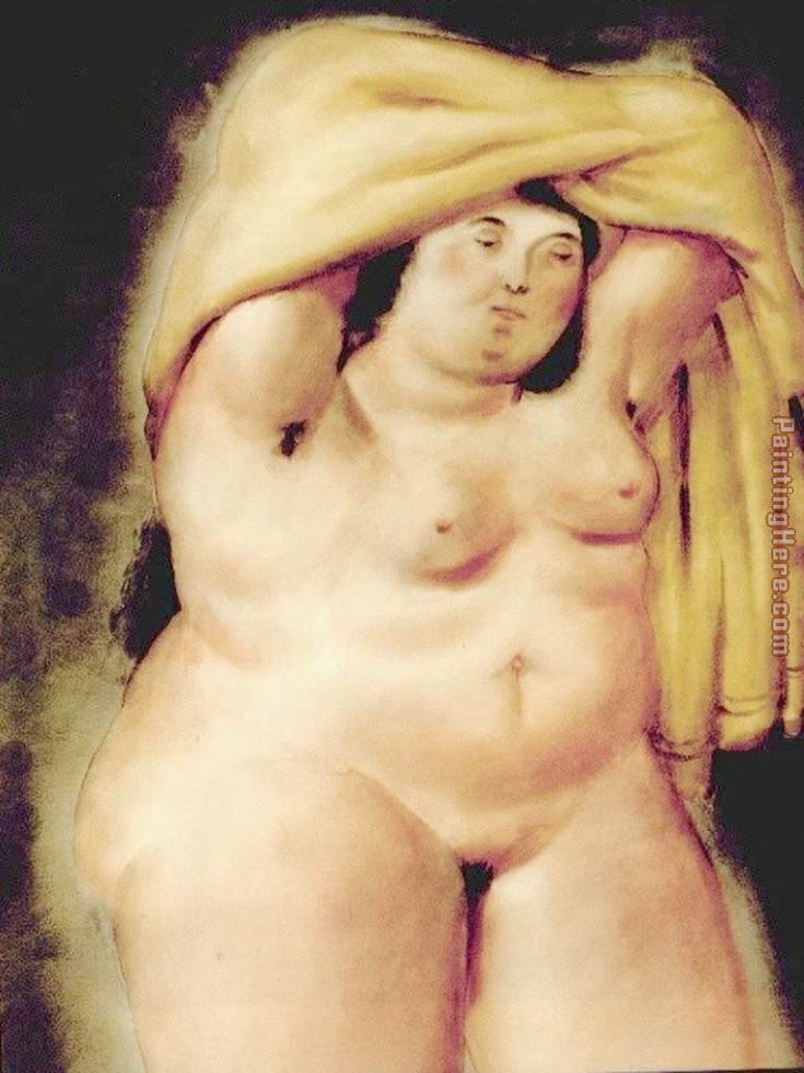 Mujer desvistiendose painting - Fernando Botero Mujer desvistiendose art painting